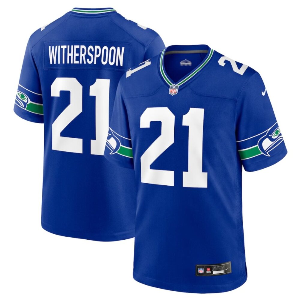 Seattle Seahawks Devon Witherspoon Royal Throwback Limited Jersey